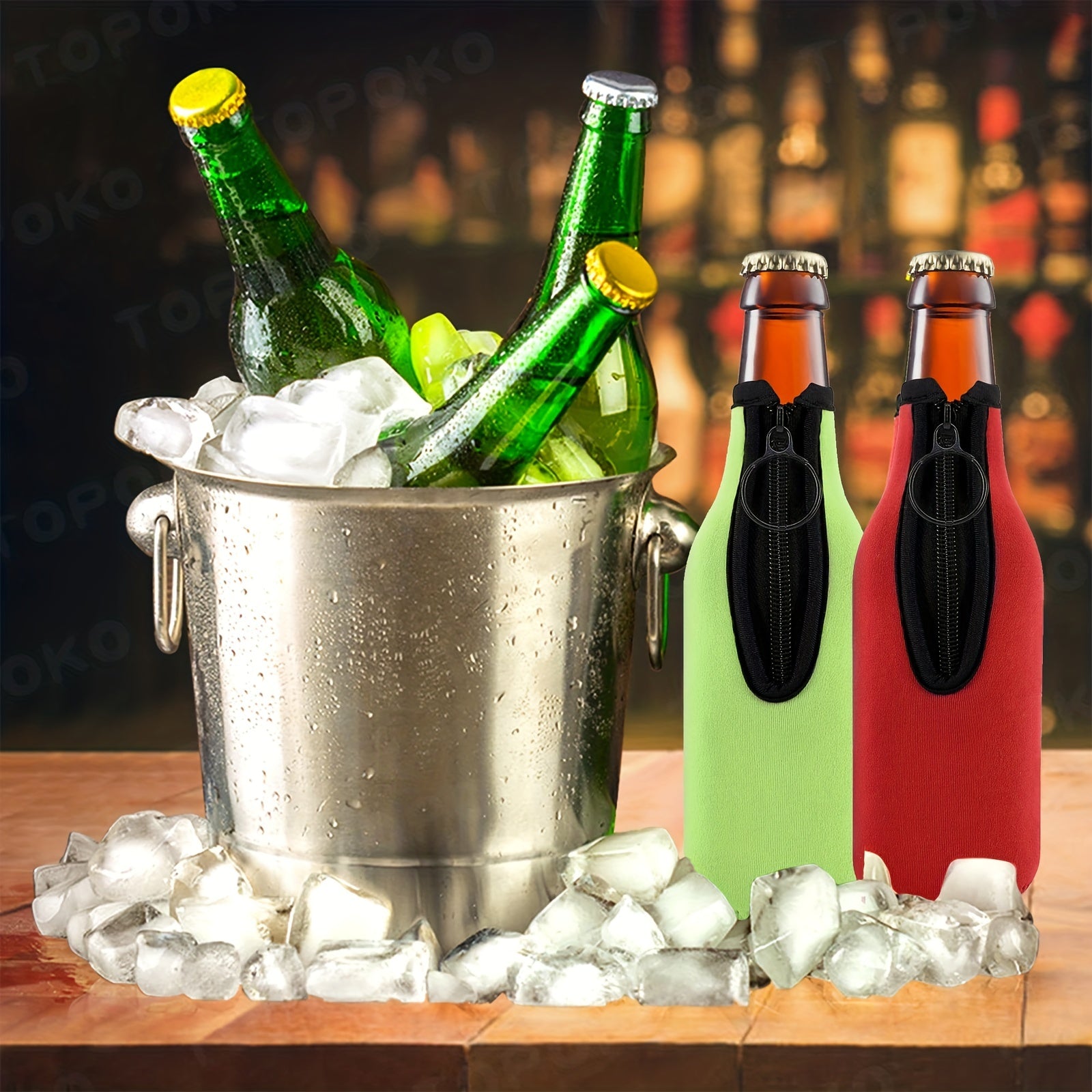 Beer Bottle Insulator Sleeve Keeps Beer Cold & Hands Warm Zip up Jacket