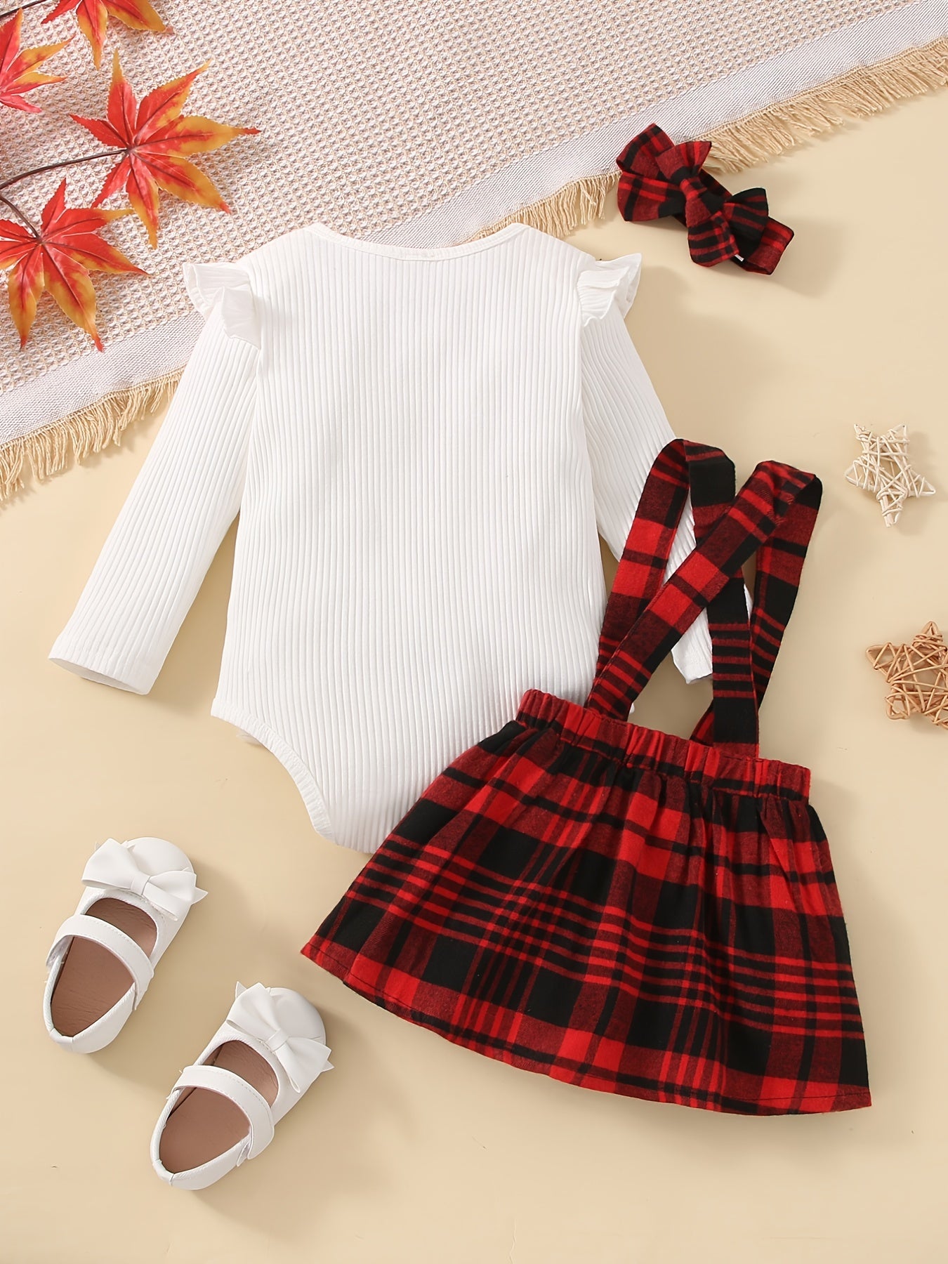Baby Girls Long Sleeve Suspender Skirt Set