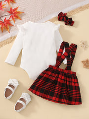 Baby Girls Long Sleeve Suspender Skirt Set