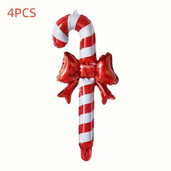 4pcs Christmas Snowman Sticks Handheld Balloon