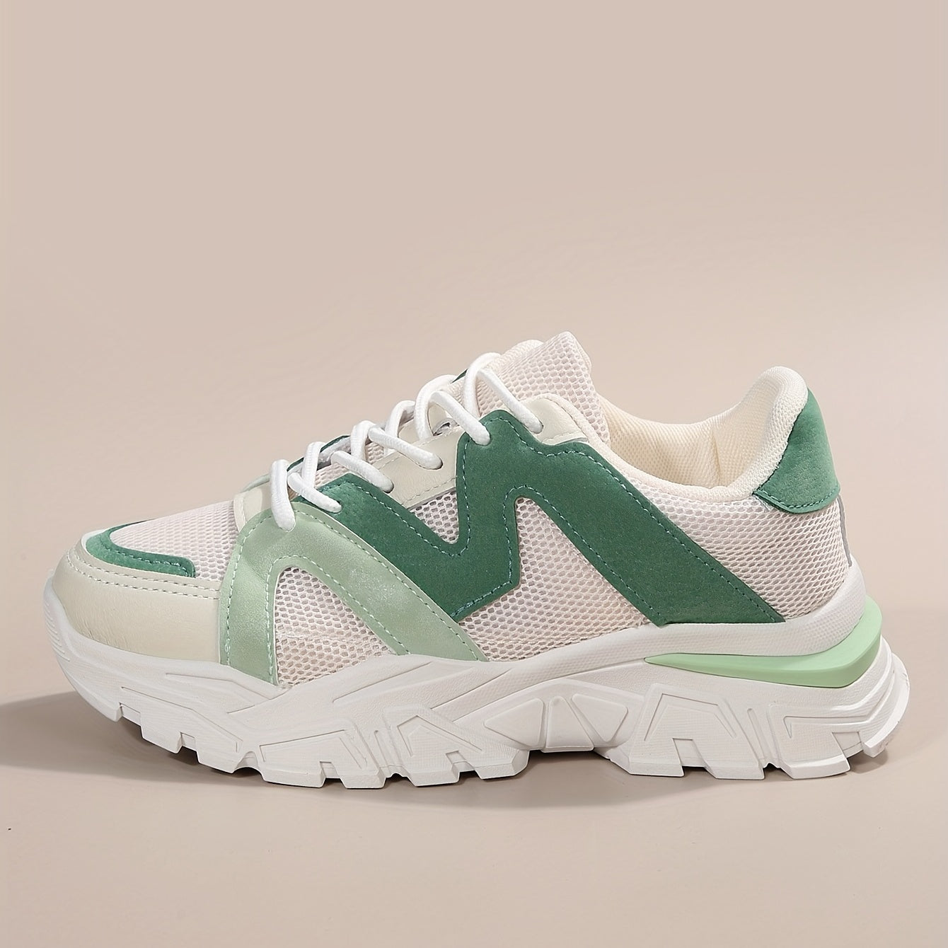 Women's Knit Mesh Platform Sneakers Casual Lace Up Low Top Sports Shoes