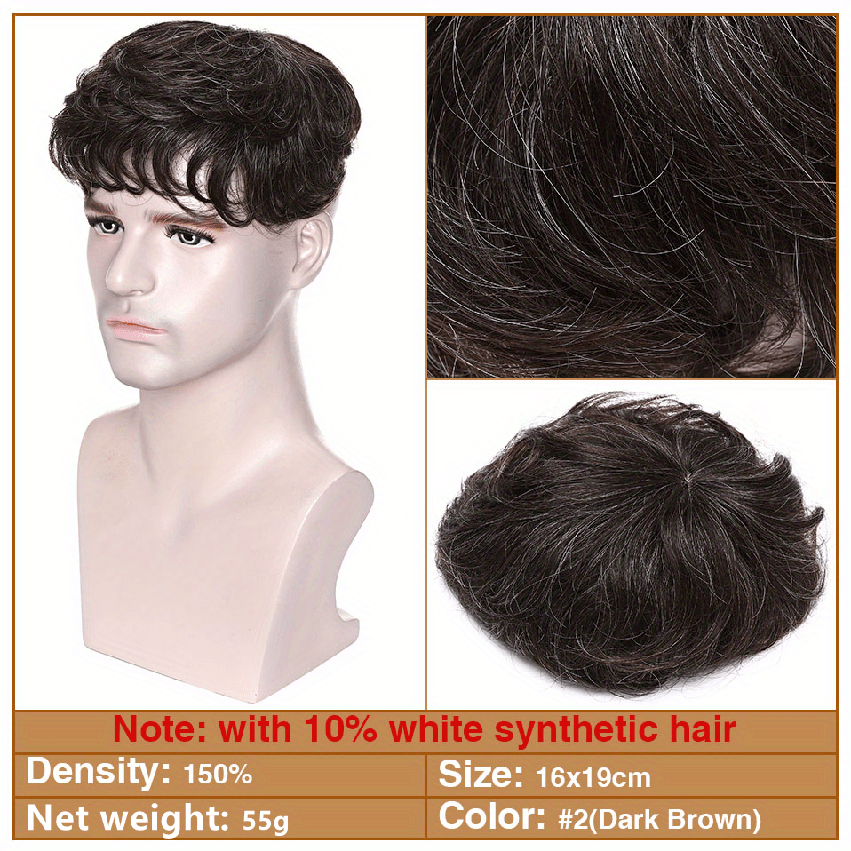 Natural 16x19 Lace Front Human Hair Topper for Men
