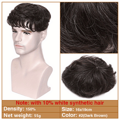 Natural 16x19 Lace Front Human Hair Topper for Men