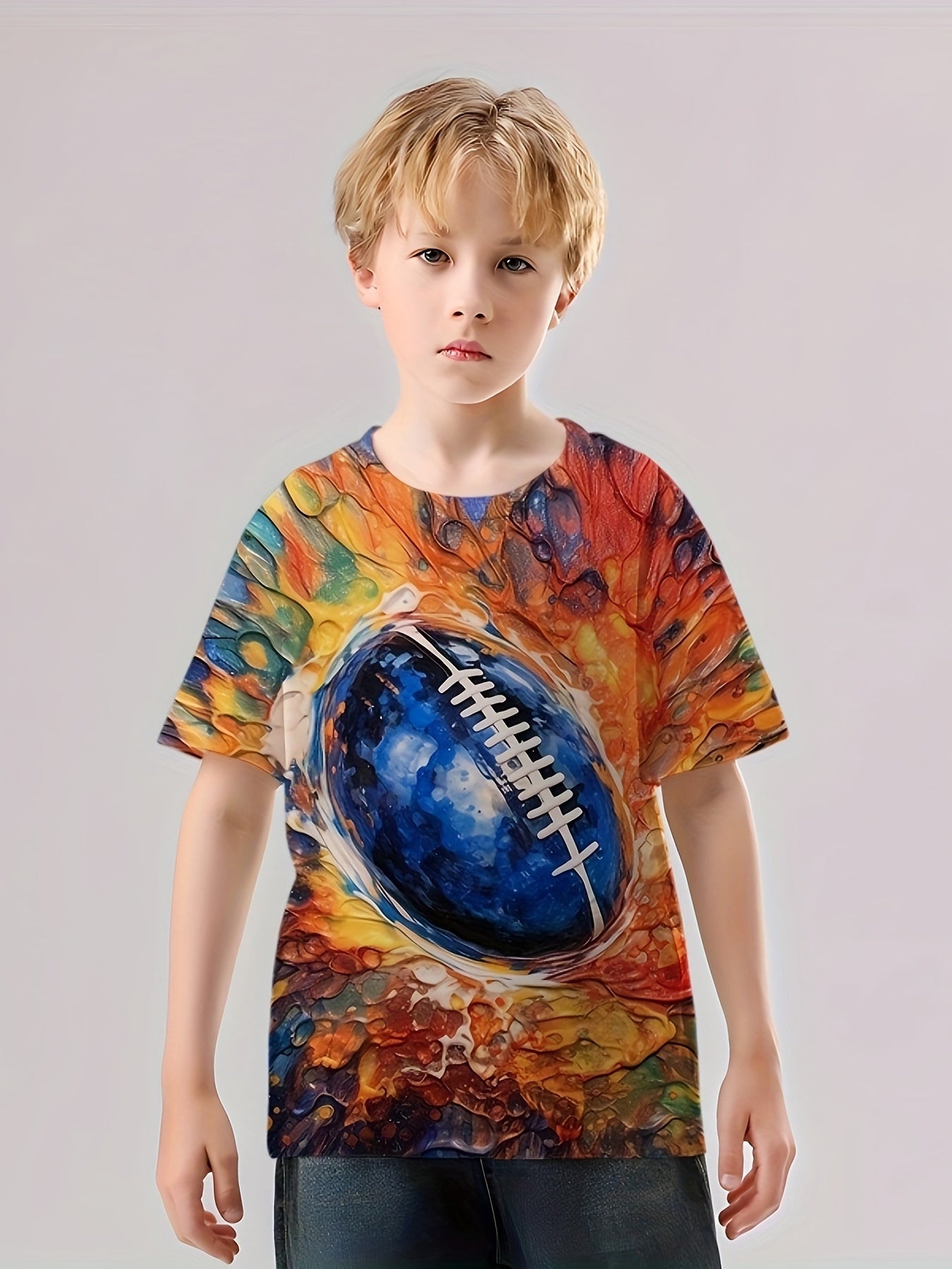 Rugby 3D Print T Shirt for Boys Summer Tops