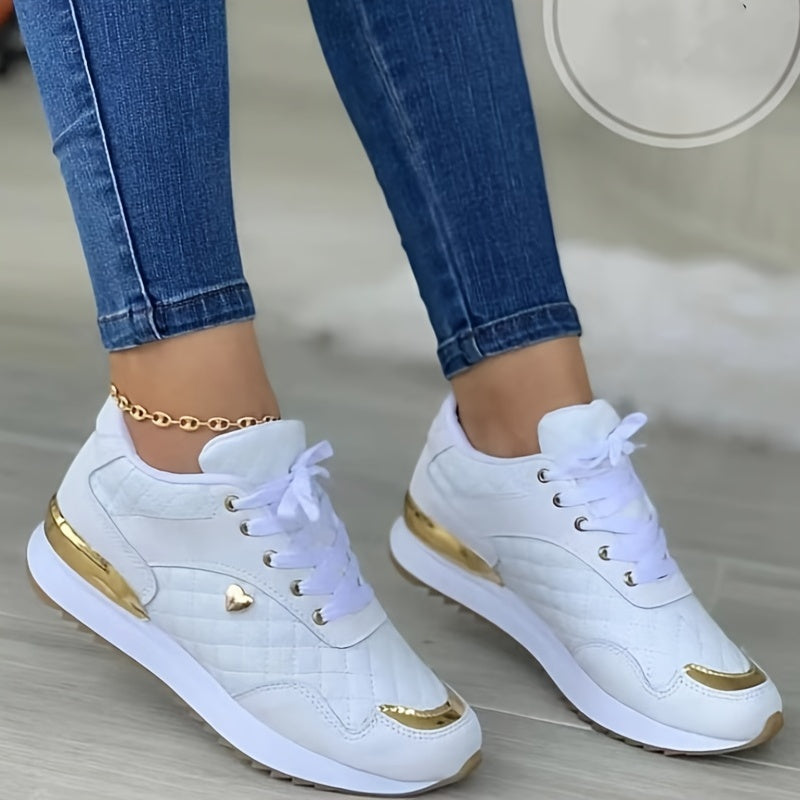 Women's Quilted Low Top Sneakers Outdoor Non Slip Shoes