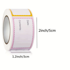 250 Adhesive Stickers Roll - 5 6 Labels For Food Date