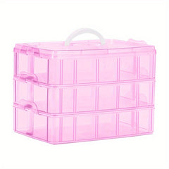 Translucent 3 Layer Stackable Storage Box 30 Compartments Dust Proof