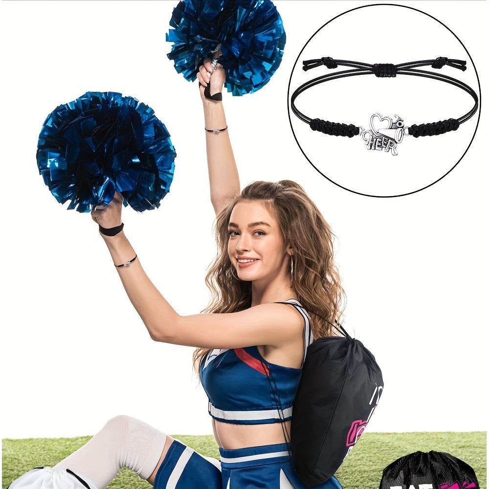 2pcs Cheerleader Charm Bracelet Adjustable For Cheer Team