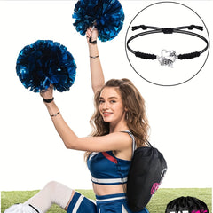 2pcs Cheerleader Charm Bracelet Adjustable For Cheer Team