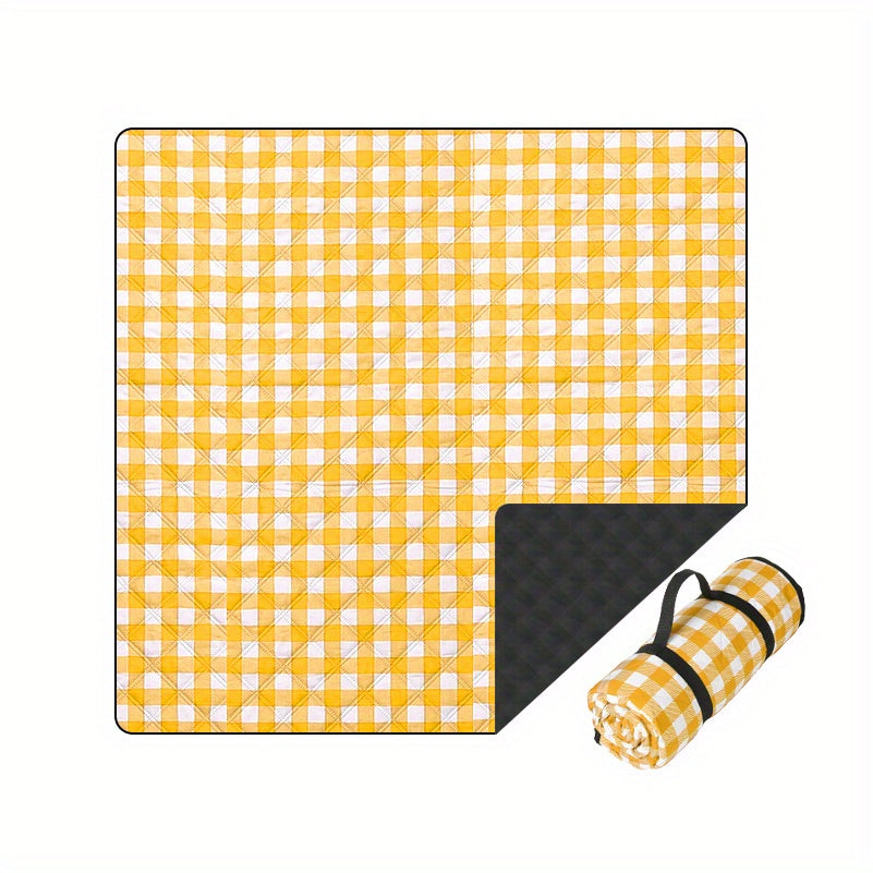 Foldable Plaid Pattern Picnic Mat - Waterproof Travel Beach Mat