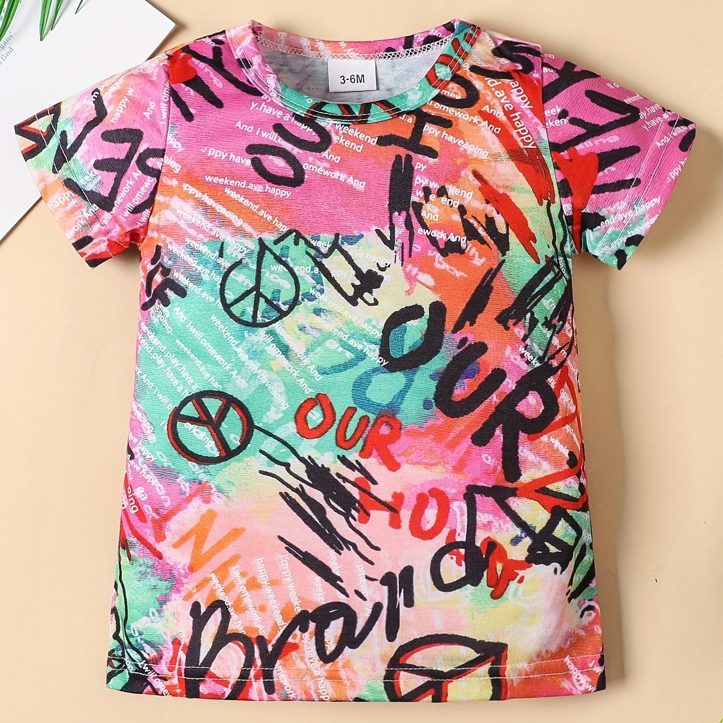 Girl's Letter Print Casual T shirt Dress