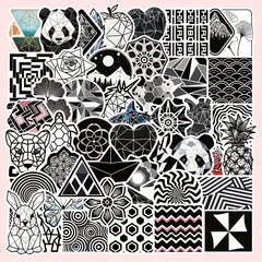 52pcs Geometric Pattern Graffiti Stickers for Book Luggage Notebook Waterproof
