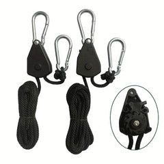 2pcs Tent Elastic Rope with Adjustable Pulley for Lifting and Tightening