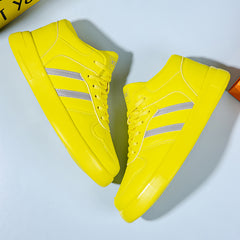 Customizable Lace Up Skate Sneakers Anti Skid Casual Elevator Shoes