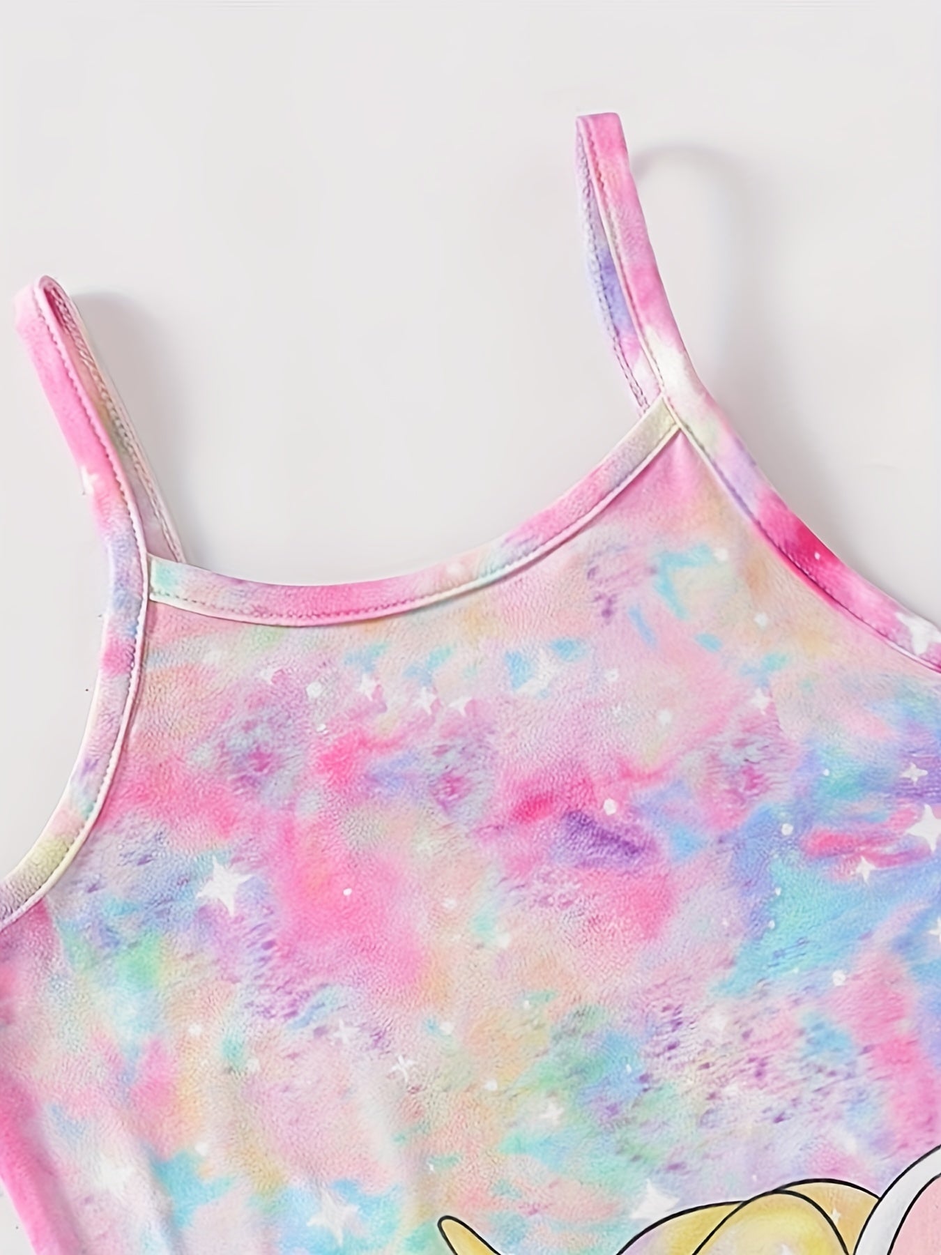 Girls Unicorn Starry Sky Tie Dye Nightdress Tank Dress Pajamas Loungewear