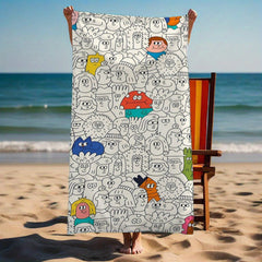 Cartoon People Collection Soft Warm for Sofa Bed Travel Living Room