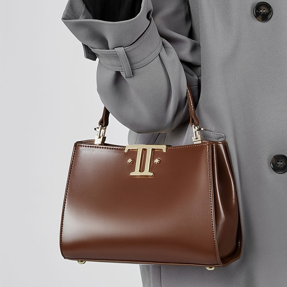 Stylish Women's Crossbody Bag with Golden Tone Hardware