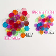 50-300pcs Transparent Discs Game Tokens 10 Colors Plastic Math Learning Counters