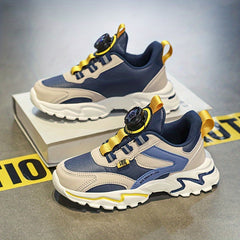 Boy's Chunky Shoes with Rotating Buckle and Soft Sole
