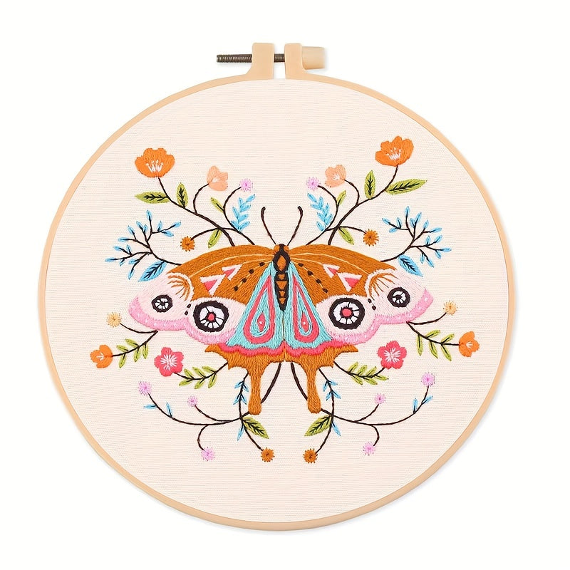 Embroidery Starter Kit for Adults - DIY Animal Butterfly Fox Deer Cross Stitch