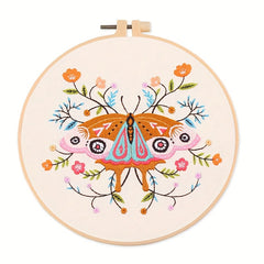 Embroidery Starter Kit for Adults - DIY Animal Butterfly Fox Deer Cross Stitch