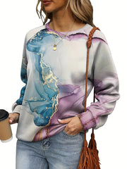 Tie-Dye Crew Neck Sweatshirt for Women