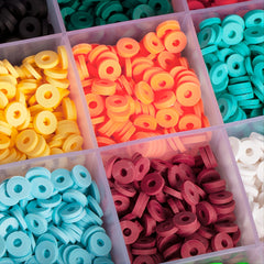 4500pcs Flat Round Spacer Clay Beads Bracelets Earrings DIY Kit