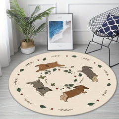 Persian Soft Round Carpet Non-slip Stain Resistant Fluffy Carpet