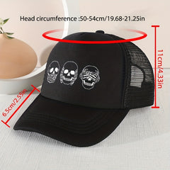 Children's Three Skulls Mesh Baseball Cap Sunshade Breathable Cap ForBoys