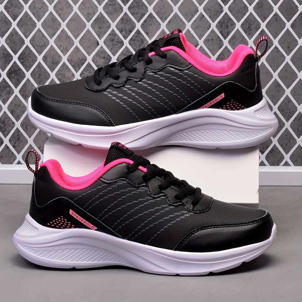Women's Lace-up Non-slip Athletic Running Shoes Waterproof & Shockproof Sneakers