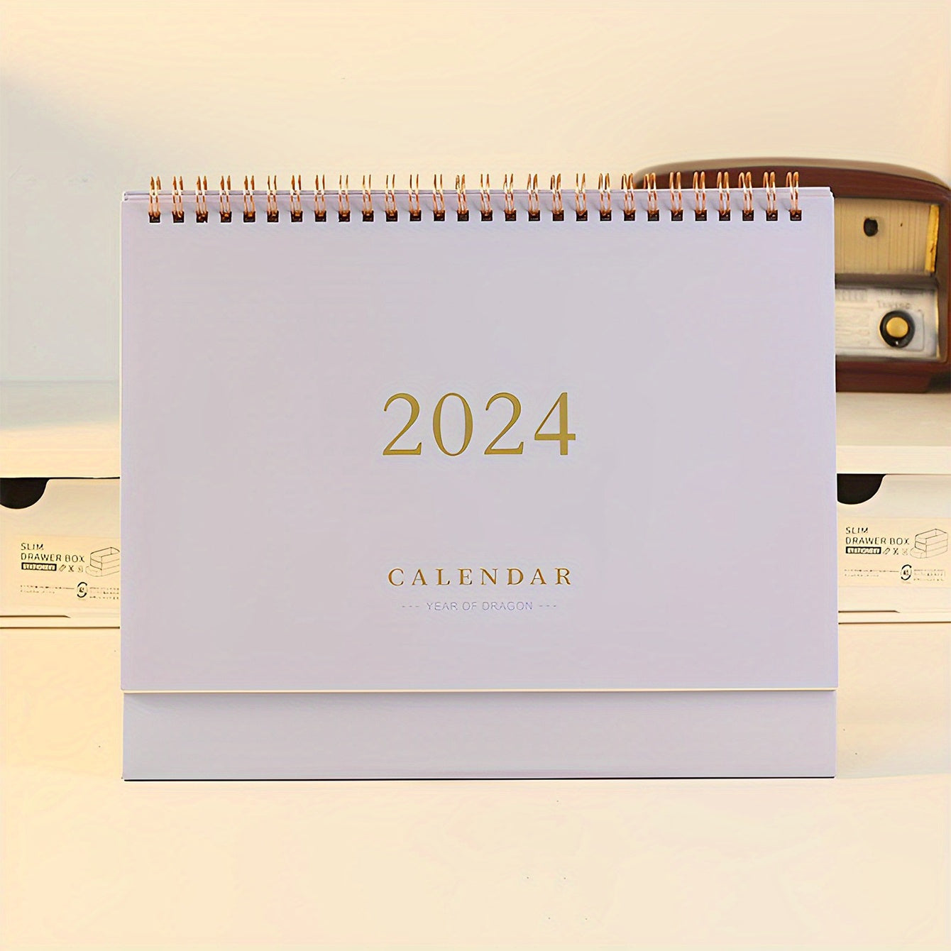 Pastel Purple Bronzing Desk Calendar Planner for School Office