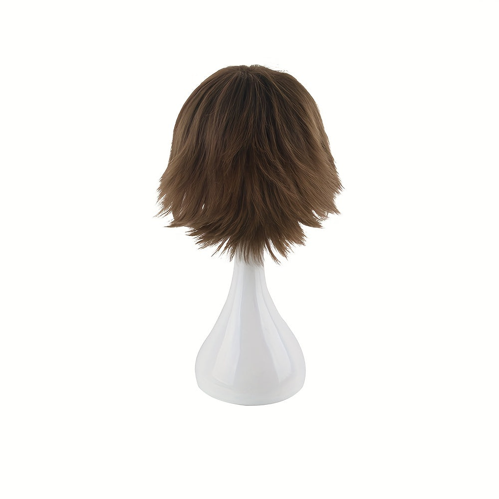 Men's 12 Inch Brown Anime Costume Wig 30 48 Cm Men's Role playing Wig