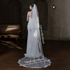 Double Layer Lace Edge Soft Yarn Veil Bridal Wedding Hair Accessories