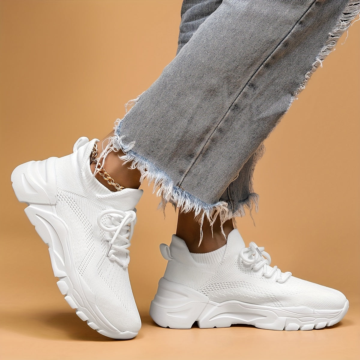 Women's Mesh Tennis Sports Shoes Lightweight Platform Travel Shoes
