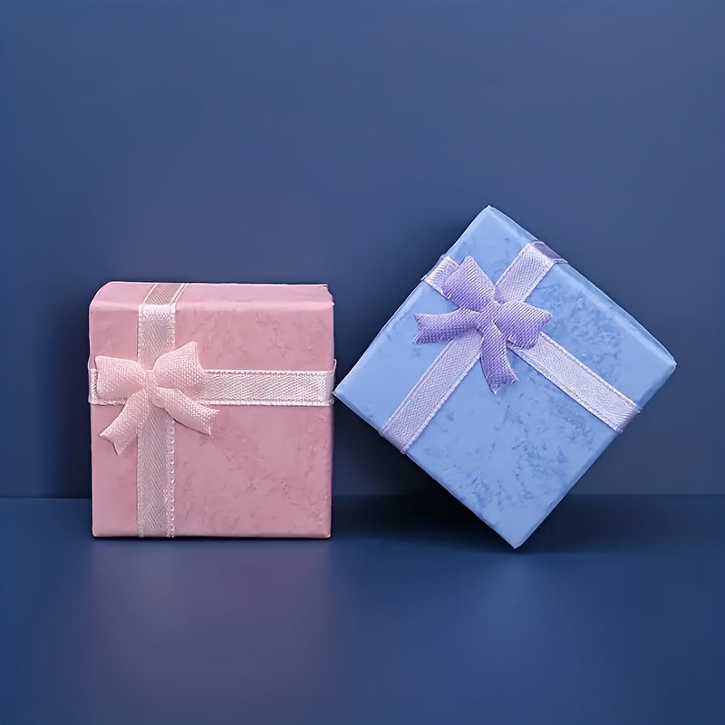 24pcs Jewelry Paper Box Ribbon Packaging Box Wedding Decoration Box