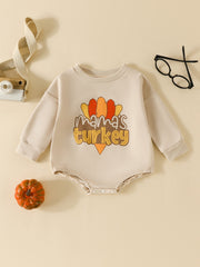 Baby Pumpkin Print Romper Jumpsuit for 0-2 Years Old