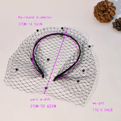 Vintage Bridal Veil Headband Beaded Royal Court Style for Weddings & Parties