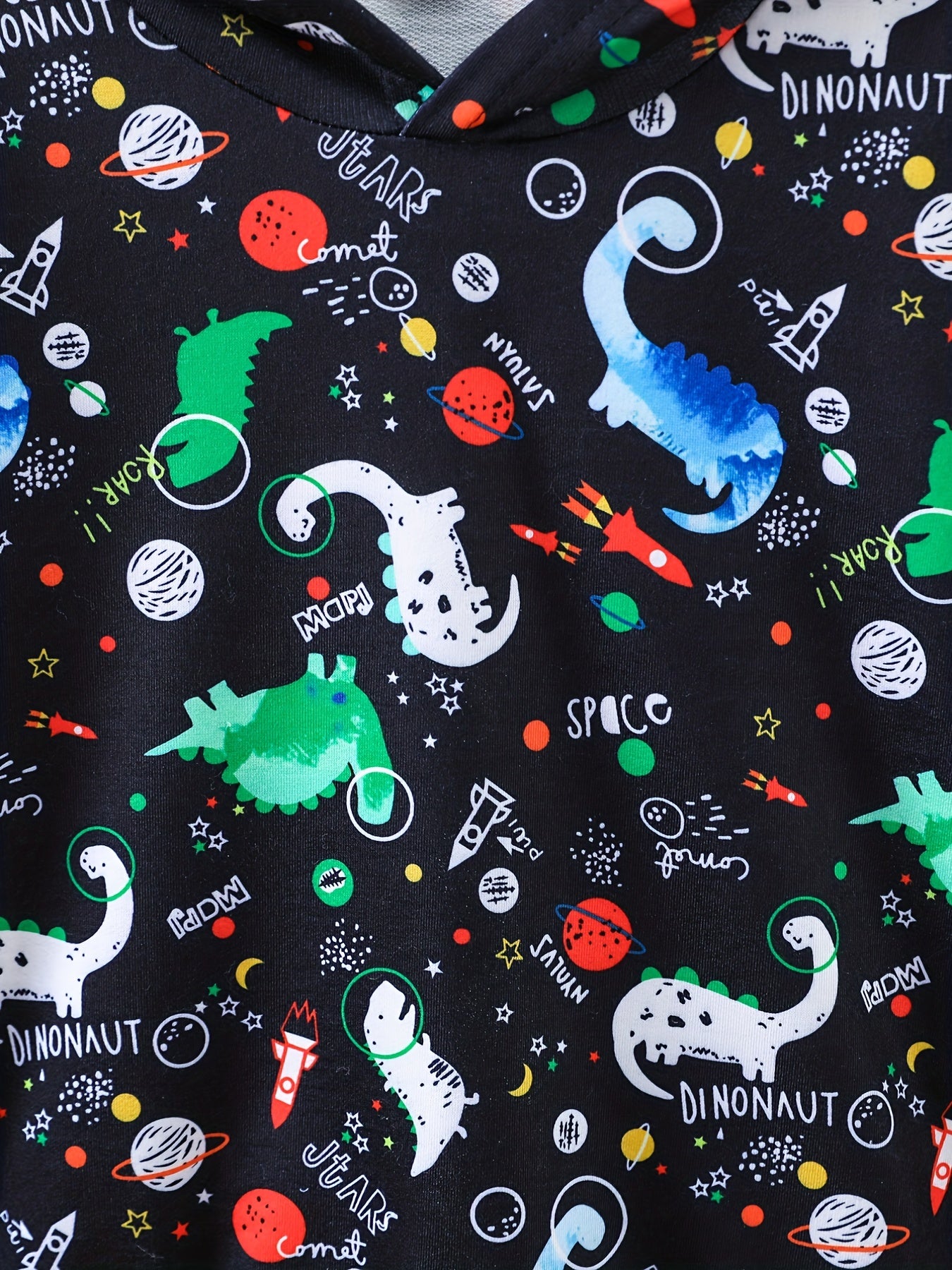 Space Dinosaur Boys Hooded Sweatshirt
