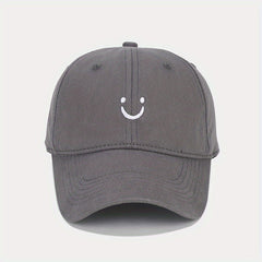Unisex Sunshade Breathable Adjustable Baseball Cap with Smile Embroidery