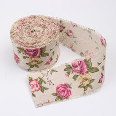 10m DIY Clothing Accessories Tear Edge Flower Cloth Strips Pull Wool Burlap Roll