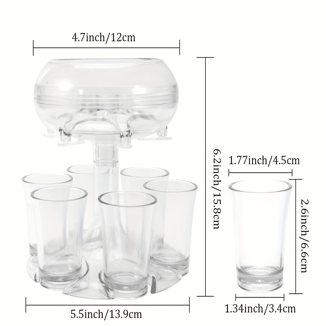 6pcs Shot Glass Dispenser Bar Diverter Holder Liquids 6 Shot Dispenser