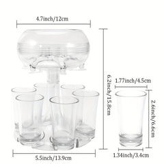 6pcs Shot Glass Dispenser Bar Diverter Holder Liquids 6 Shot Dispenser