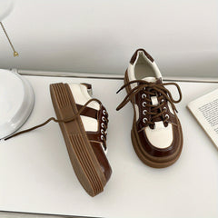 Women's Colorblock Lace-Up Platform Oxfords