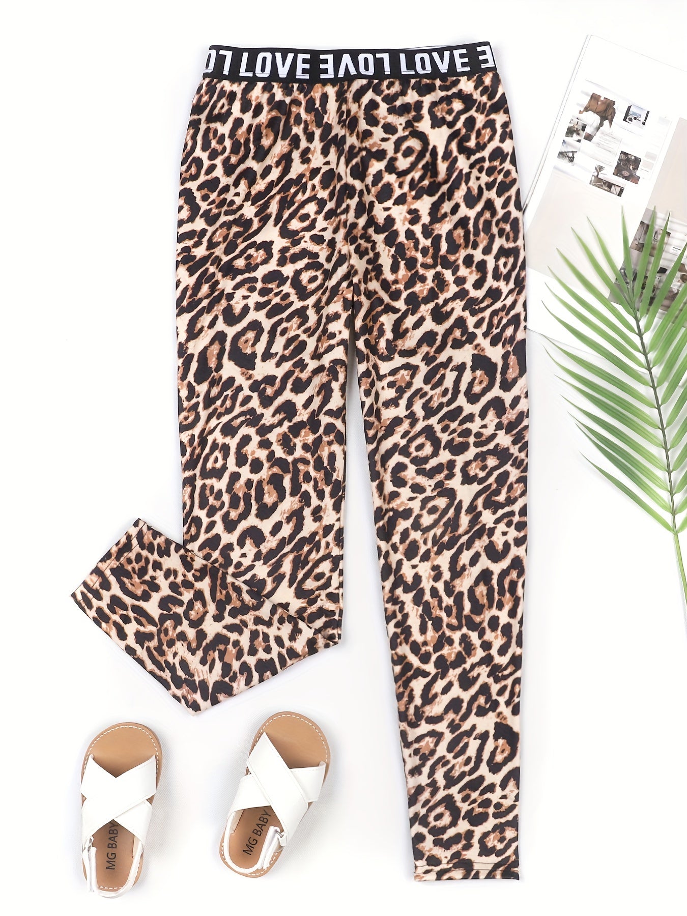 Girl's Leopard Print Footless Leggings Yoga Pants