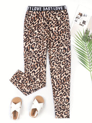 Girl's Leopard Print Footless Leggings Yoga Pants
