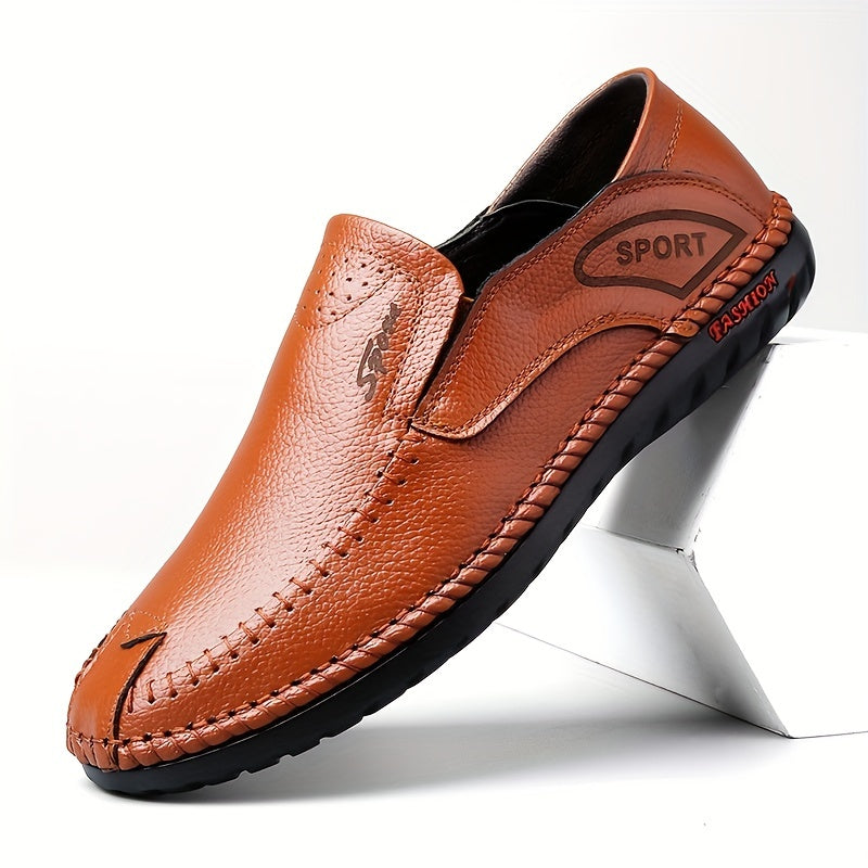 Men's Stitch Detail Loafers Comfy Non-slip Slip-On Shoes