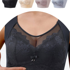 Floral Lace Full Coverage Sports Bra Wirefree Yoga Running Bra