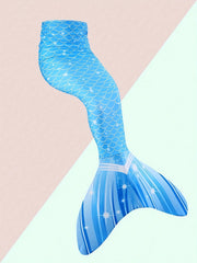 Girl's Mermaid Tail Swimsuit Tie Dye Fish Scale Pattern