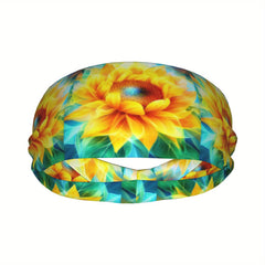 Sunflower Unisex Sports Headband Sweat Wicking Stretchy & Breathable Polyester
