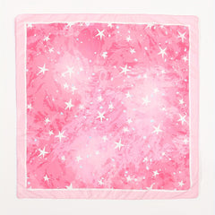 Pink Stars Print Bandana Casual Square Scarf Women Neckerchief Head Wrap